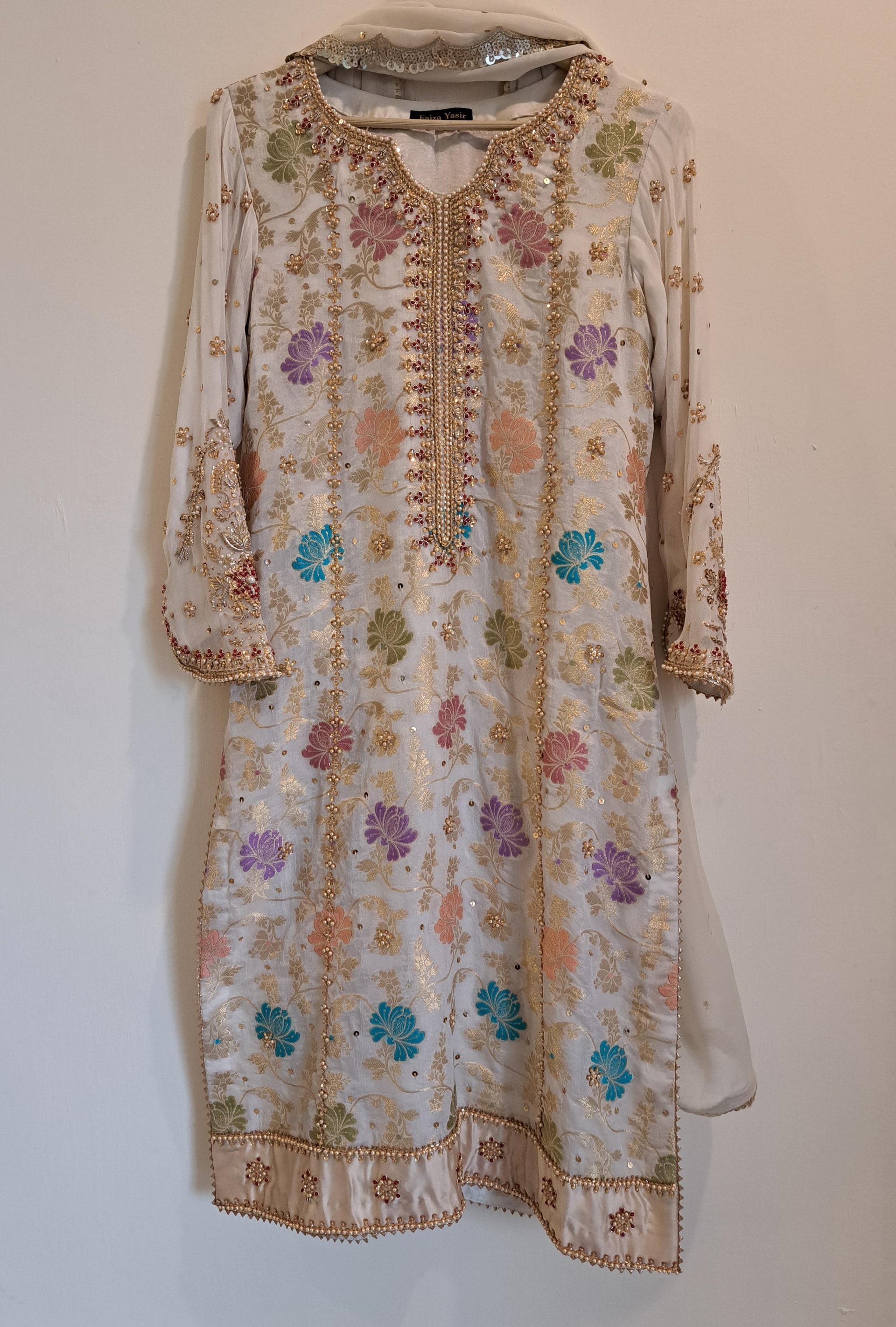 Jamawar Shiffon Georgette Dress With Zardozi Work Complete Dress With Faiza Yasir Jamawar Shiffon Georgette Dress With Zardozi Work Complete Dress With Faiza Yasir